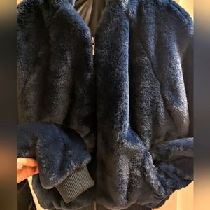 Faux fur blue Banana Republic jacket